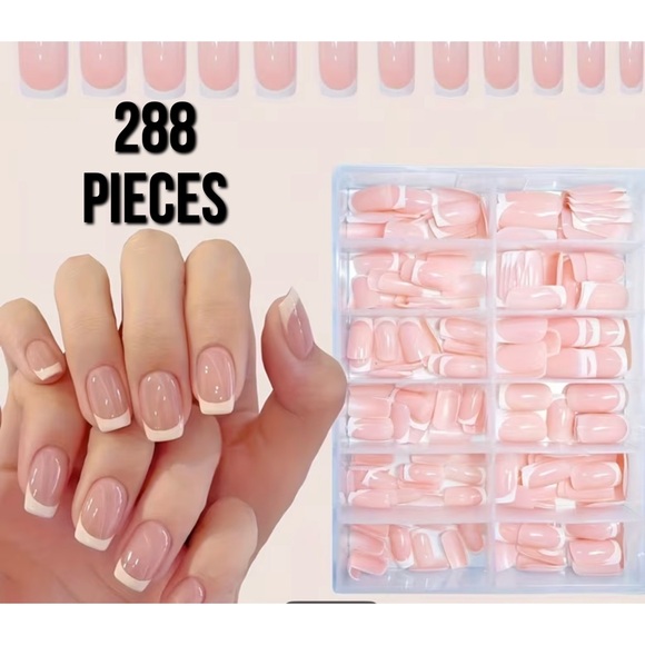 unbranded Accessories - 288 Piece Medium Length Peach Shade French Tips Fake Nails NEW in Package